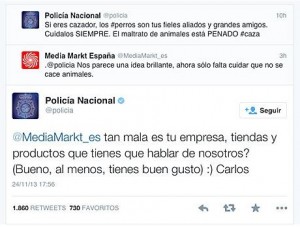 tweet desafortunado Policia Media Markt