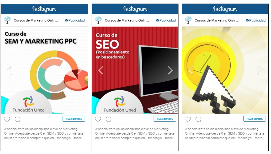 Posts patrocinados en instagram